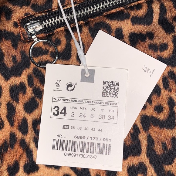 ZARA Leopard Animal Print Mid Rise Skinny Stretch Jeans - Picture 6 of 6
